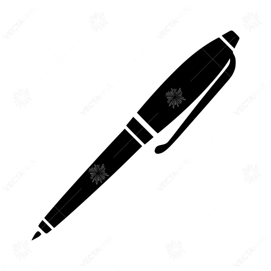 Black Pen Icon - Minimalist Vector Illustration