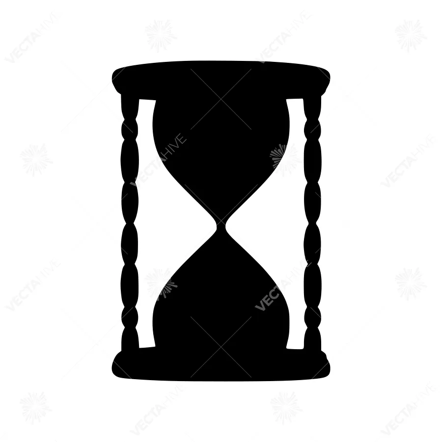 Silhouette Hourglass Icon - Time Concept