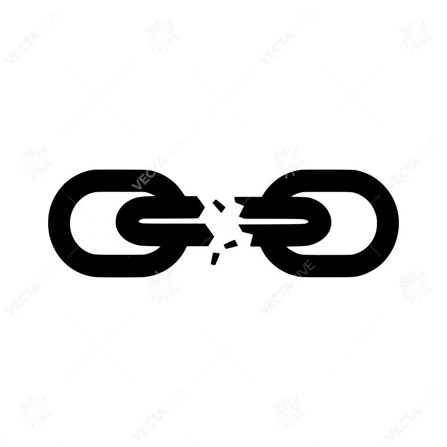 Broken Chain Icon - Connection Disruption
