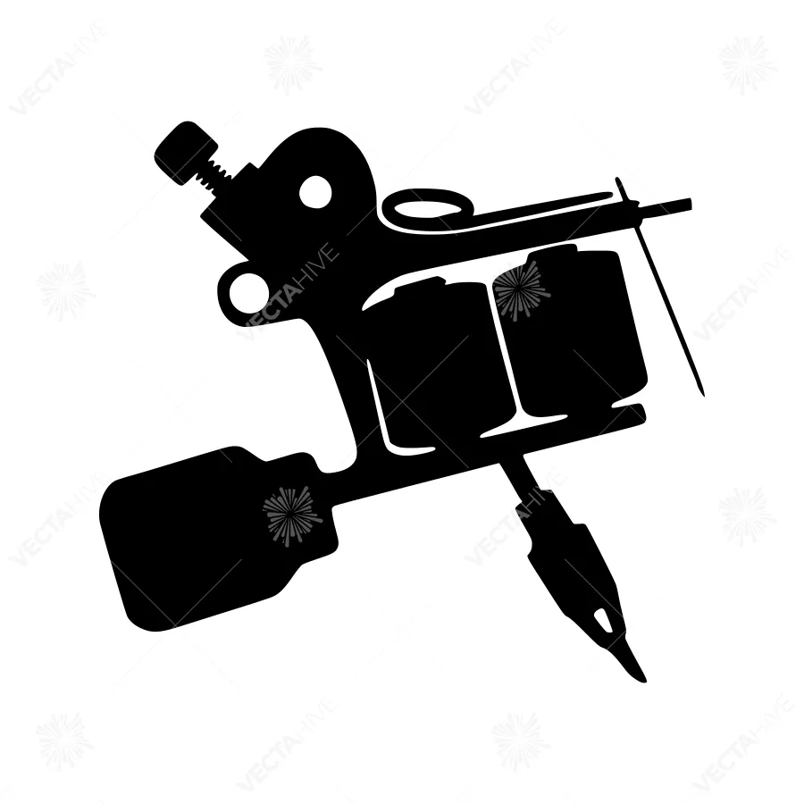 Black Tattoo Machine Silhouette