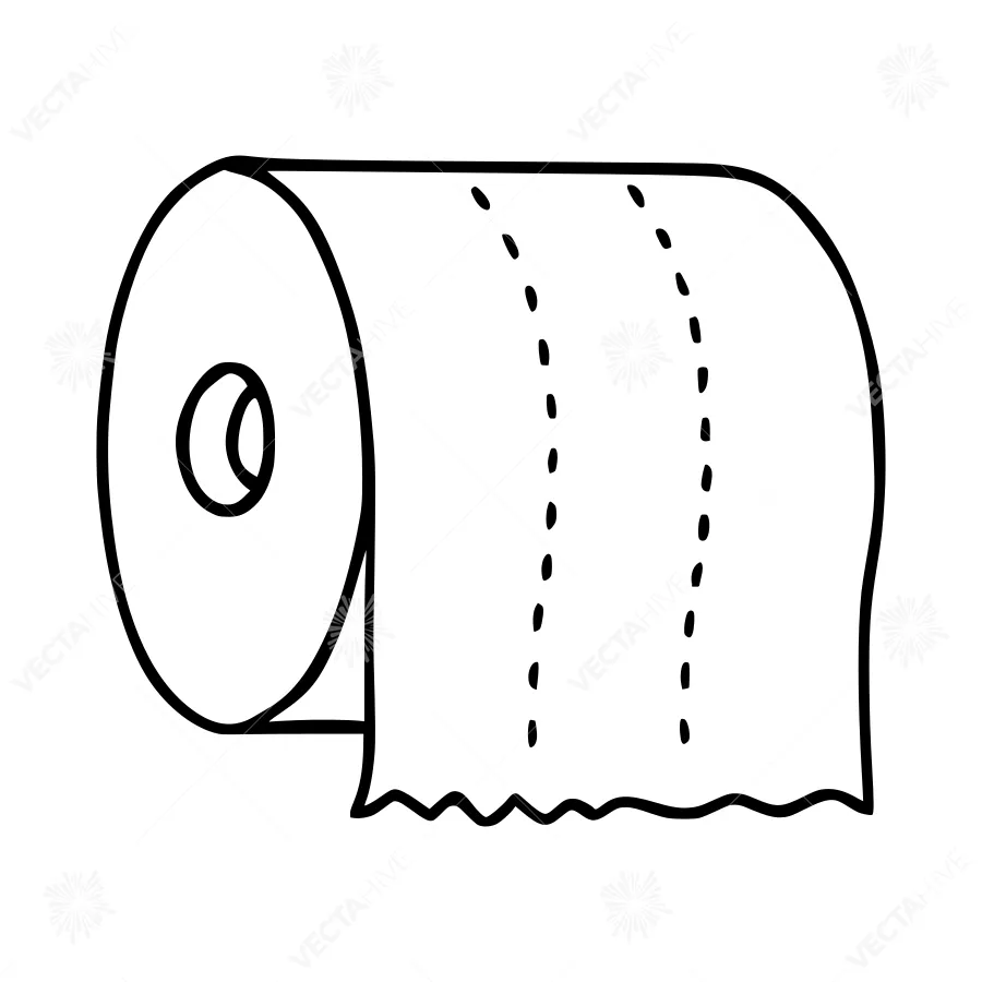 Toilet Paper Roll Line Art Icon