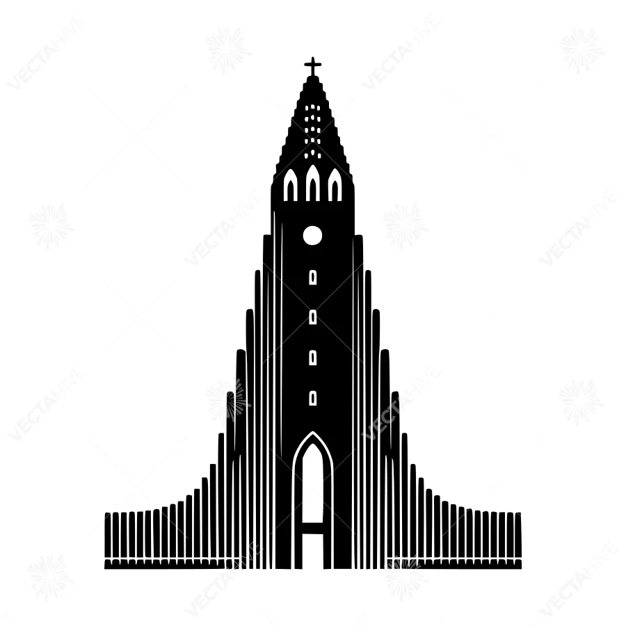 Minimalist Gothic Cathedral Silhouette