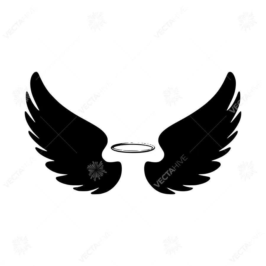 Black Angel Wings Halo Icon