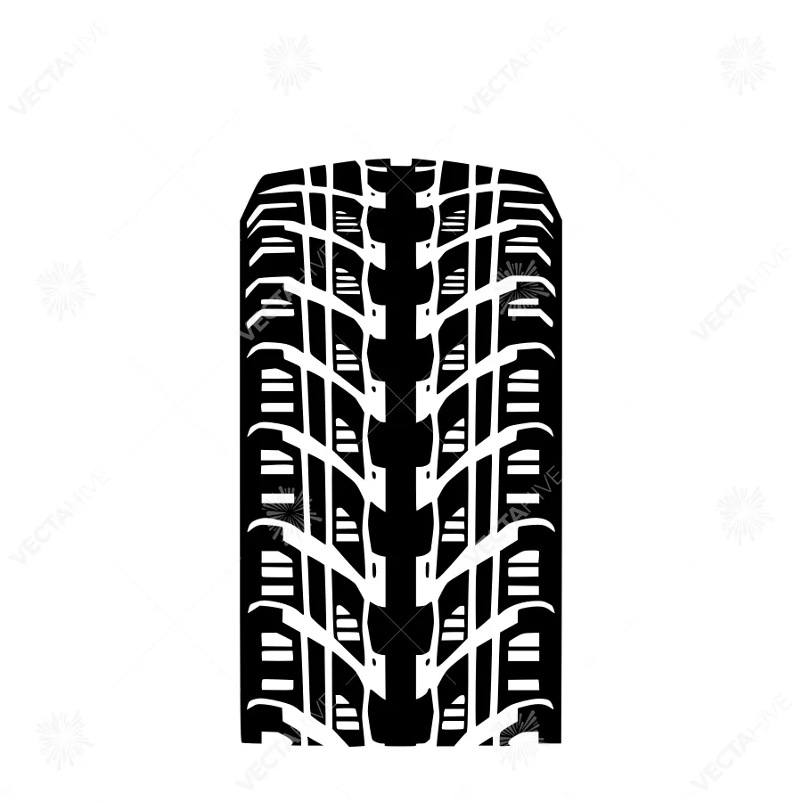 Black Tire Tread Pattern Vector Illustration