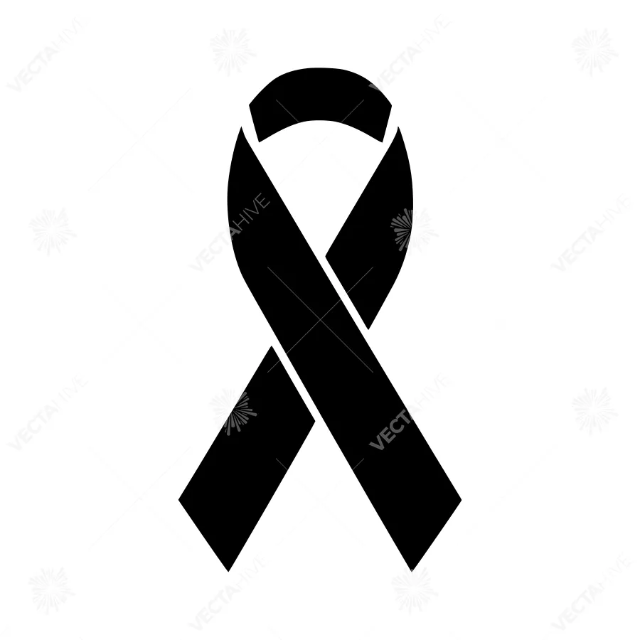 Black Ribbon Icon - Awareness Symbol