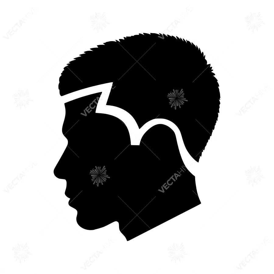 Silhouette Head Profile - Minimalist Graphic