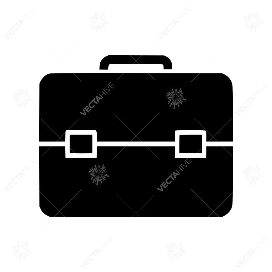 Black Briefcase Icon - Business Vector