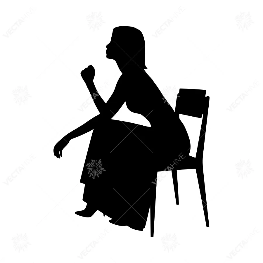 Silhouette Woman Seated Chair - Minimalist Design
