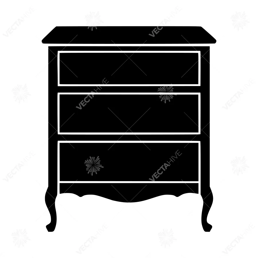 Black Chest of Drawers Silhouette