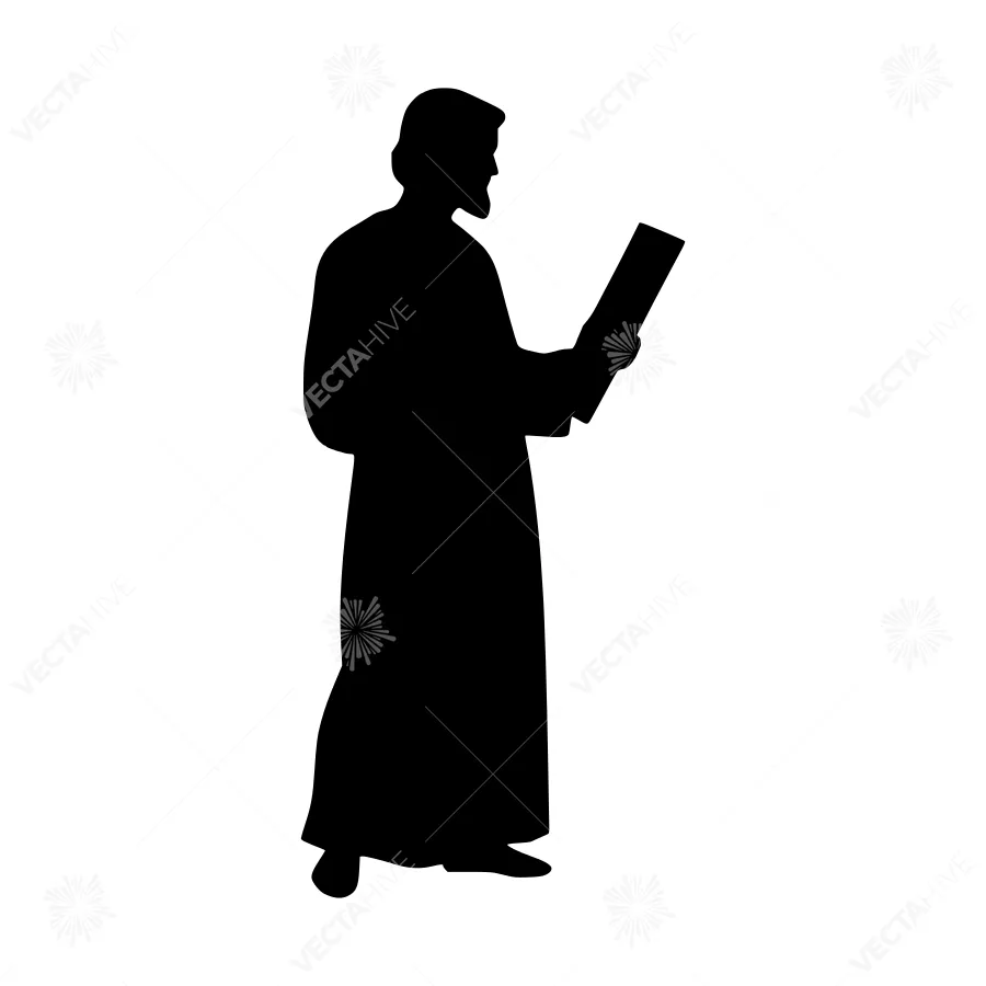 Silhouette of Man Reading - Religious Figure