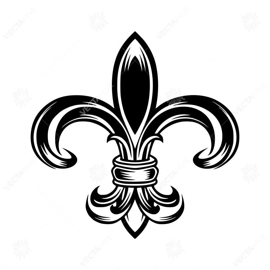 Vintage Fleur-de-Lis Emblem Illustration