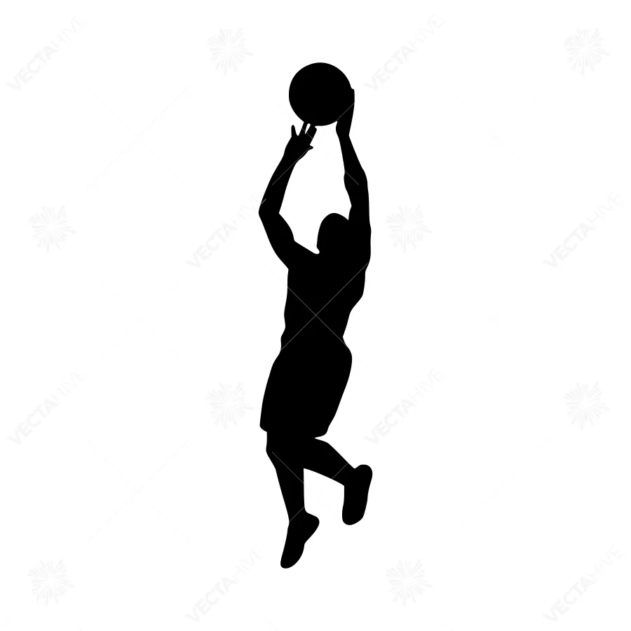 Basketball Player Silhouette - Dynamic Action Shot