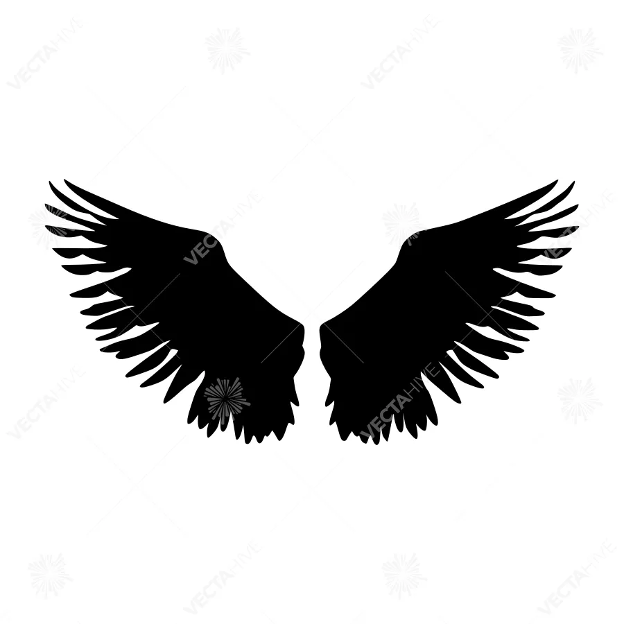 Black Wings Silhouette Vector Graphic