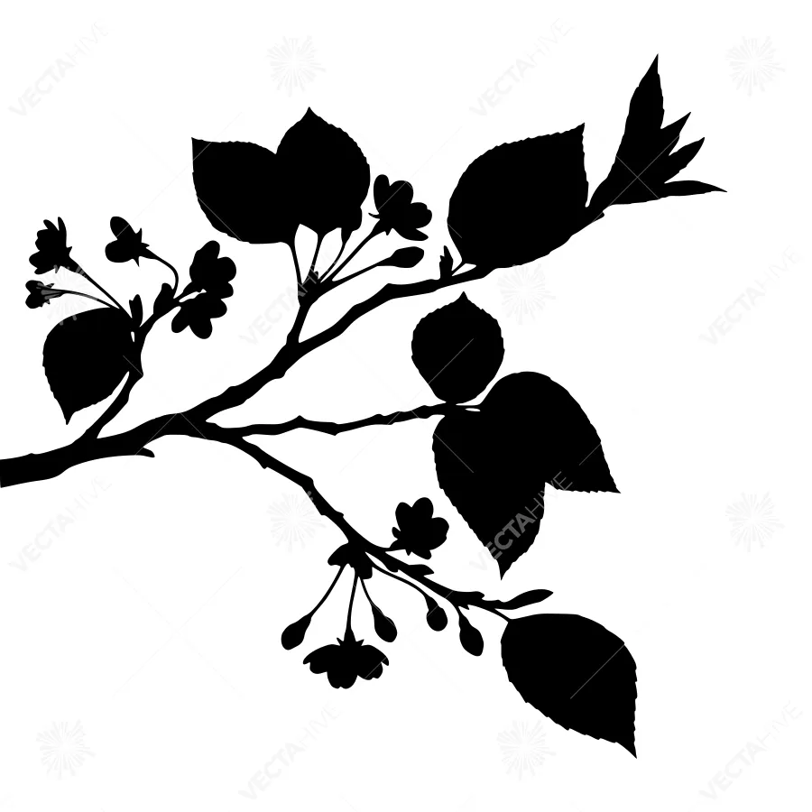 Black Cherry Branch Silhouette