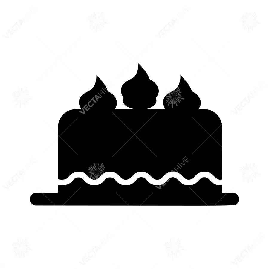 Black Cake Icon - Vector Illustration