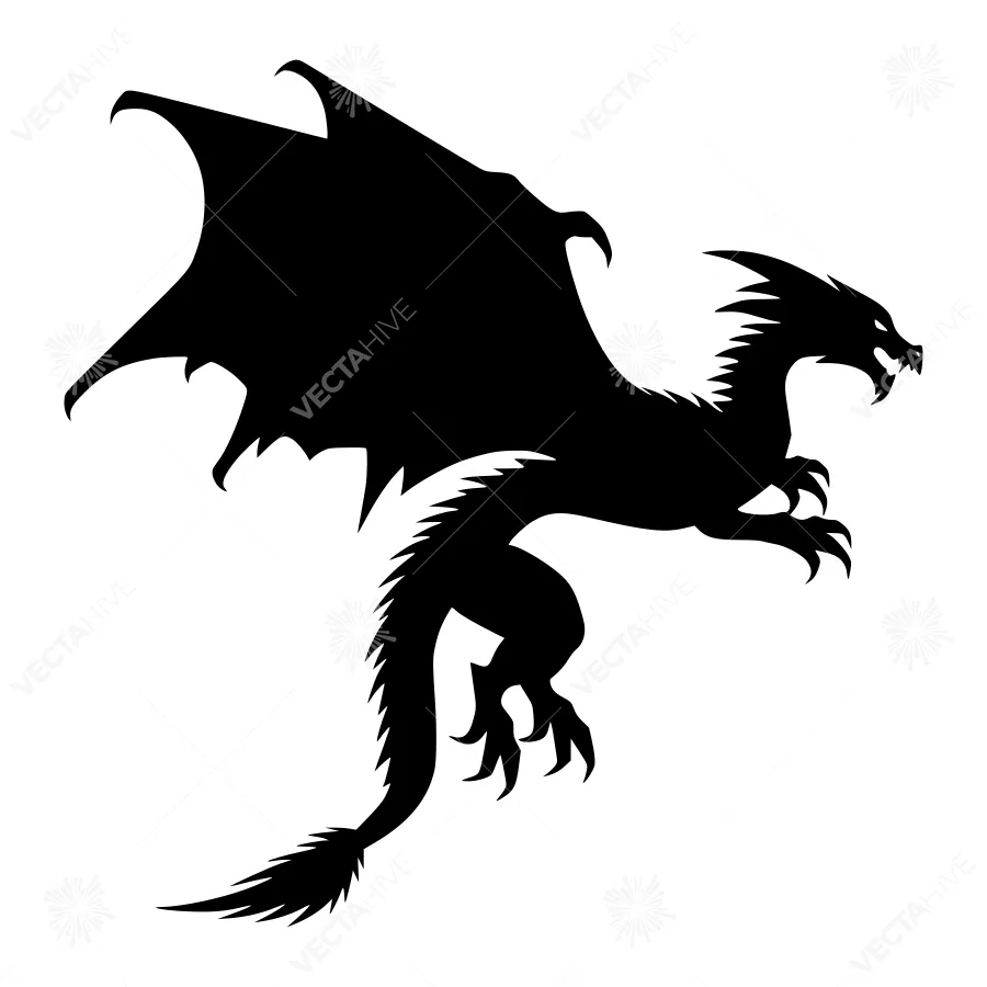 Silhouette Dragon Graphic Design