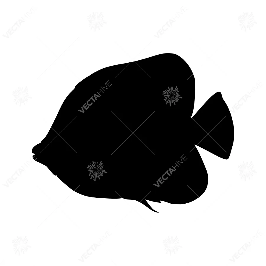 Black Fish Silhouette Vector Illustration