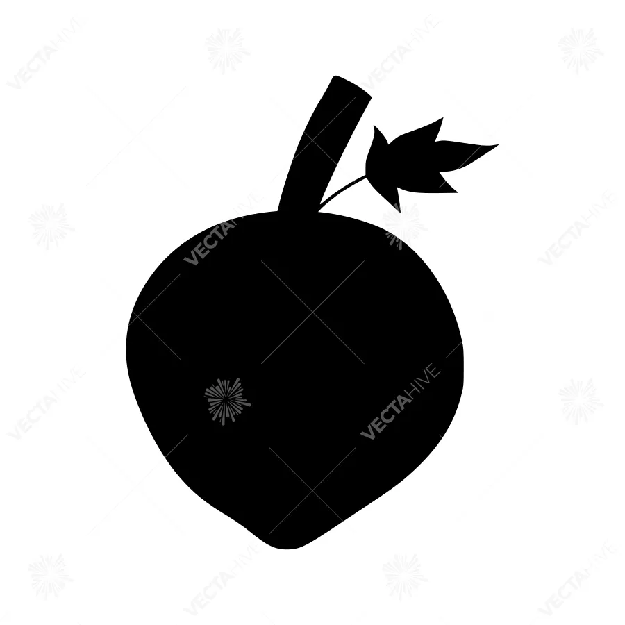 Silhouette Lemon Leaf Vector Graphic