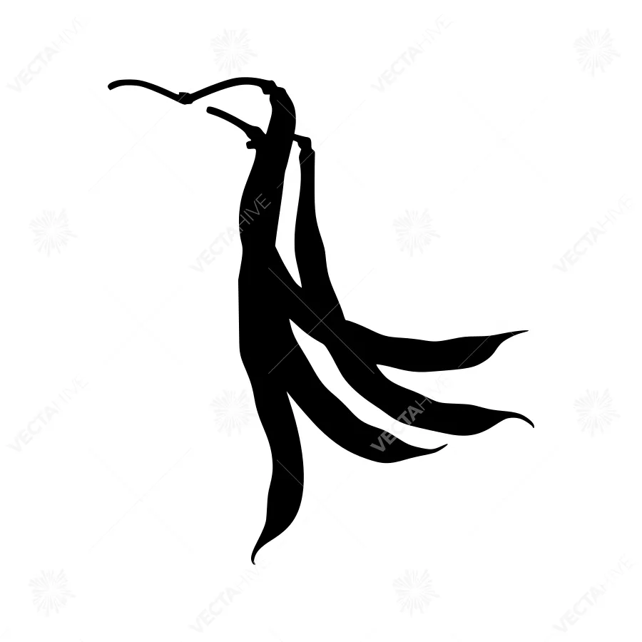 Black Bean Silhouette Vector Illustration