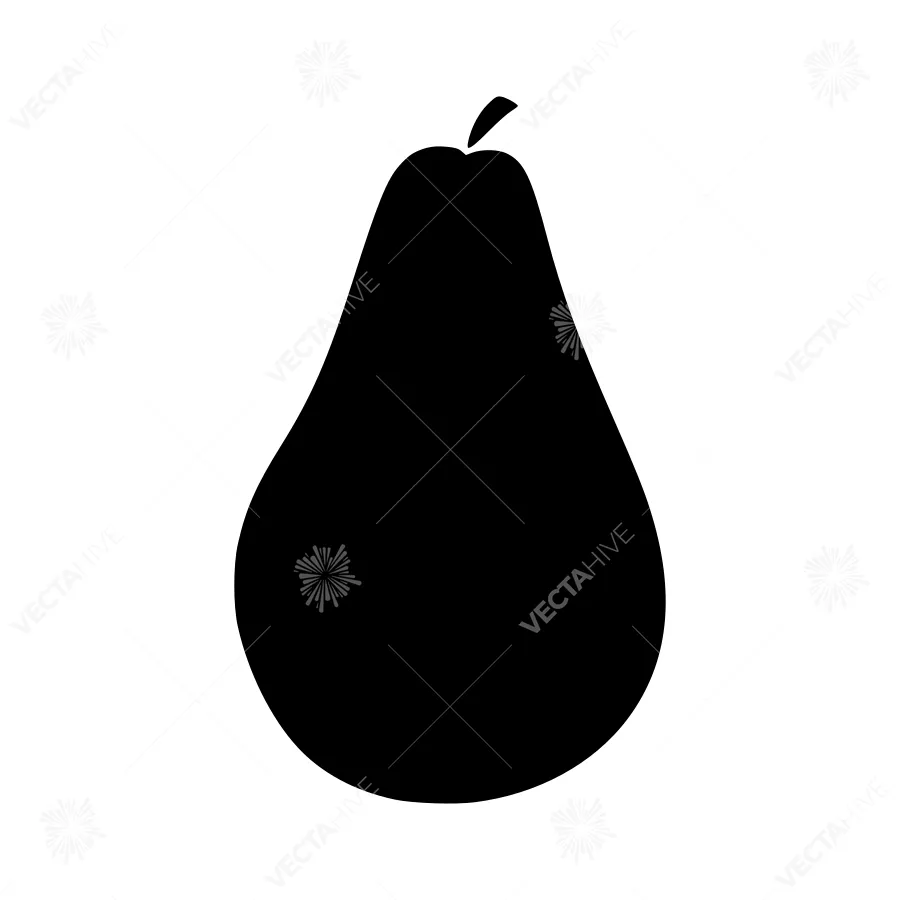 Black Pear Silhouette Icon