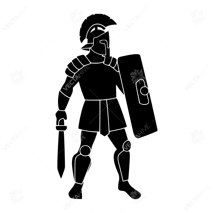Spartan Warrior Silhouette Vector Illustration