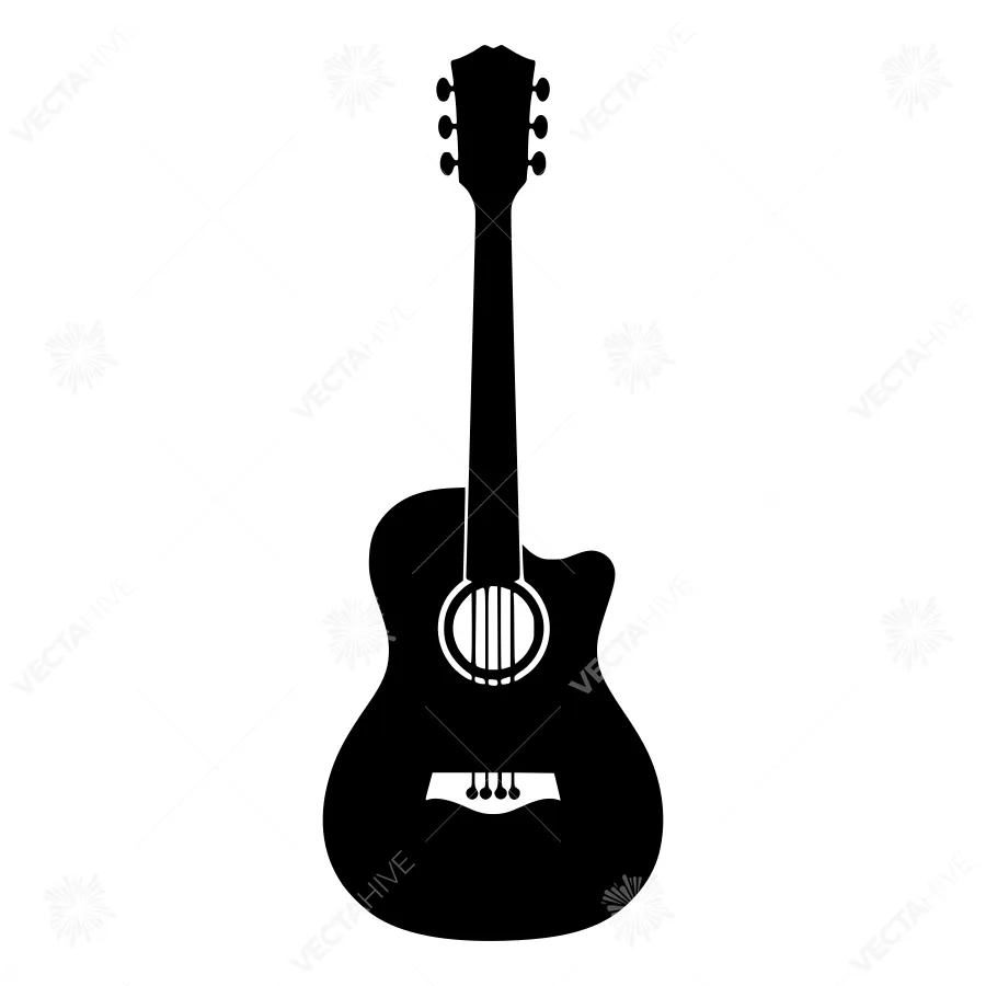 Silhouette Acoustic Guitar - Minimalist Design