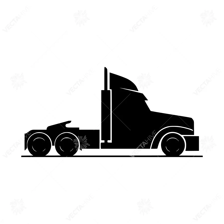 Black Truck Silhouette Vector Graphic