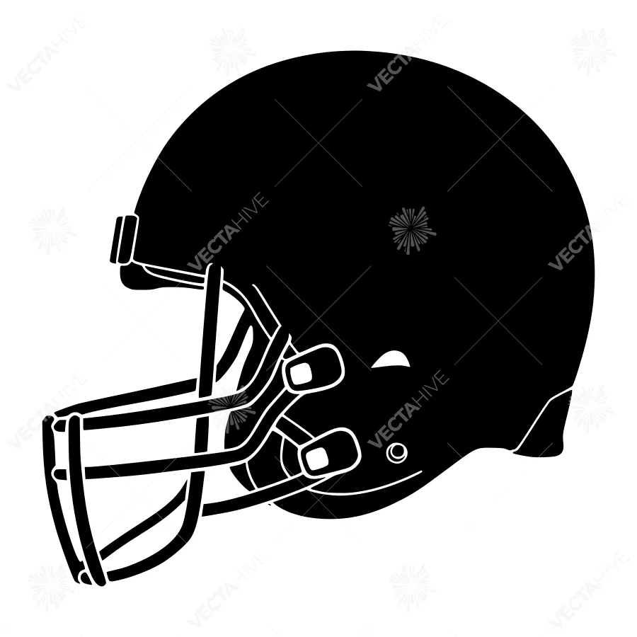 Silhouette Football Helmet - Vector Graphic