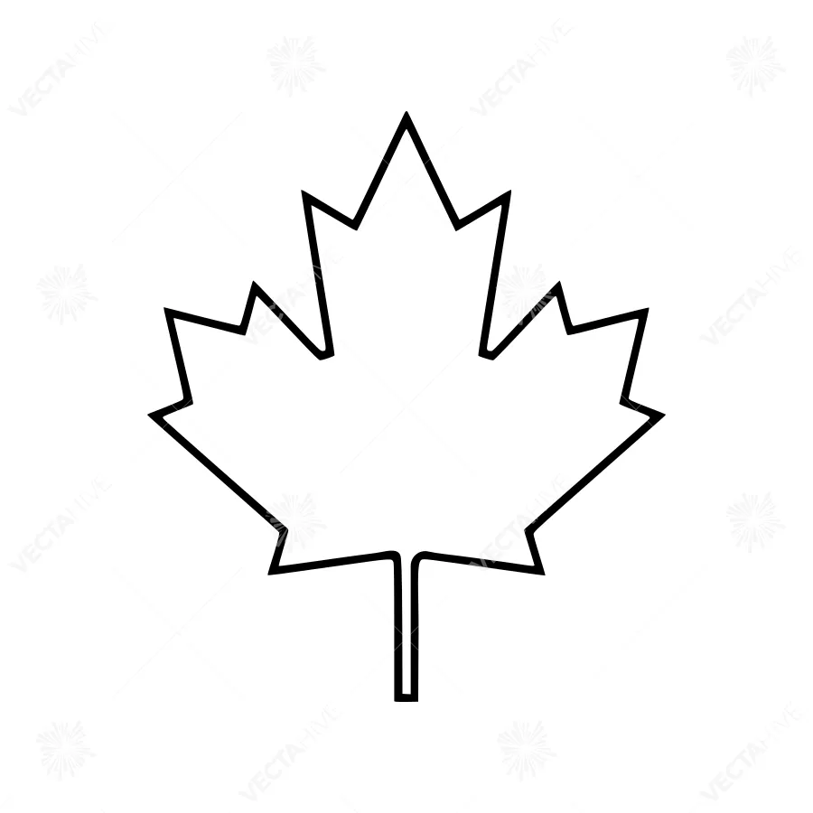 Black Silhouette Maple Leaf Icon