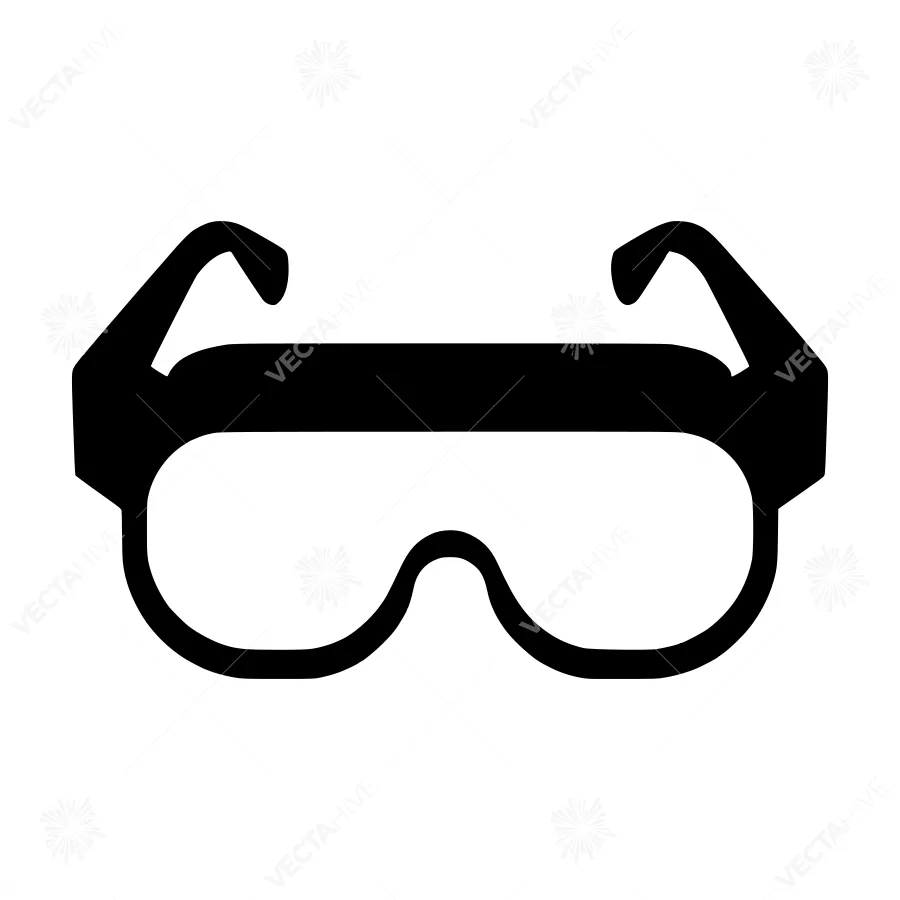 Black Safety Glasses Icon - Vector Illustration