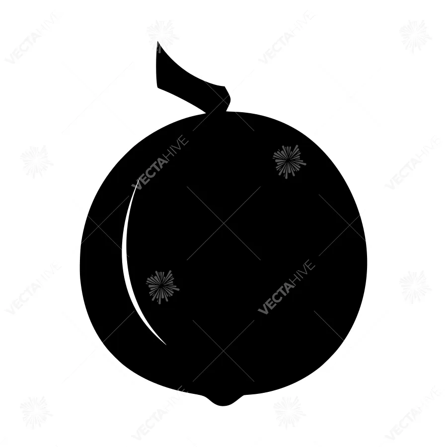 Silhouette Peach Graphic Icon