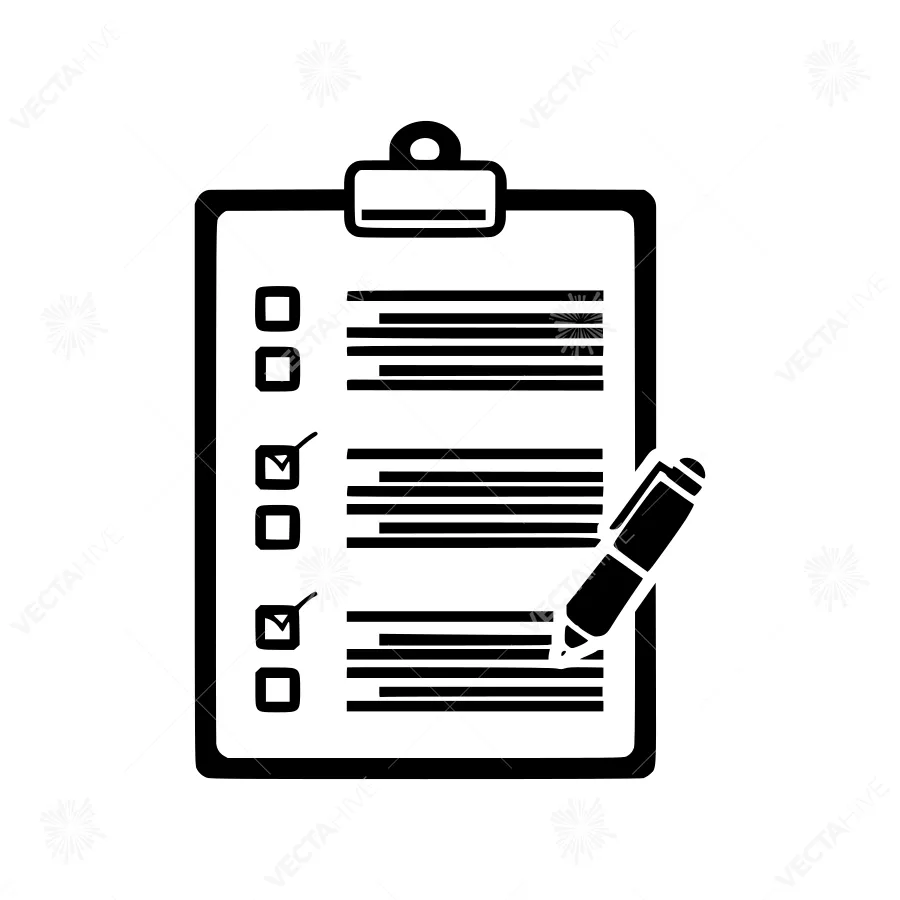 Checklist Icon - Black Outline