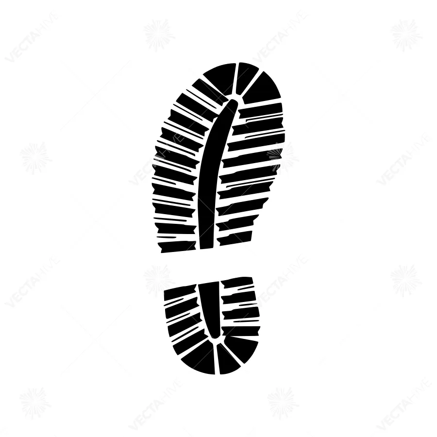 Black Footprint Silhouette Vector Graphic
