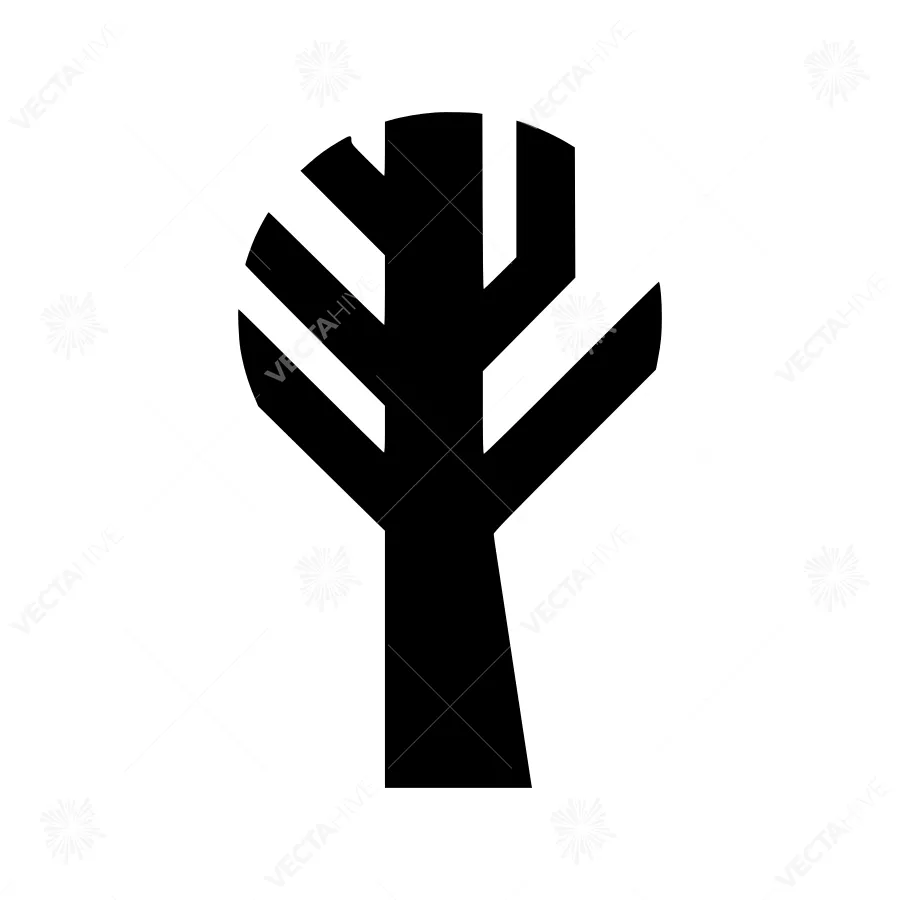 Black Tree Icon - Minimalist Vector Graphic