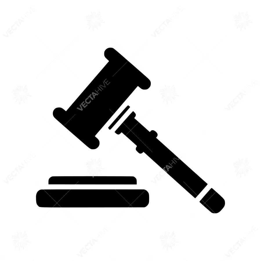 Auction Hammer Icon - Legal Vector Illustration