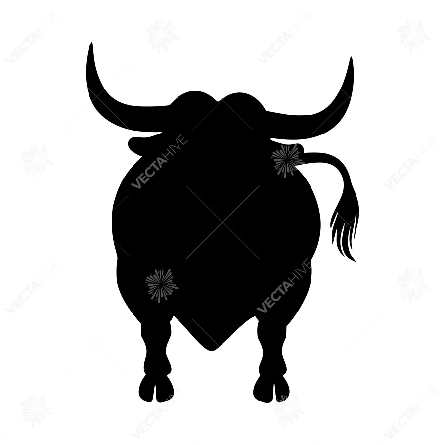 Black Bull Silhouette Vector Icon