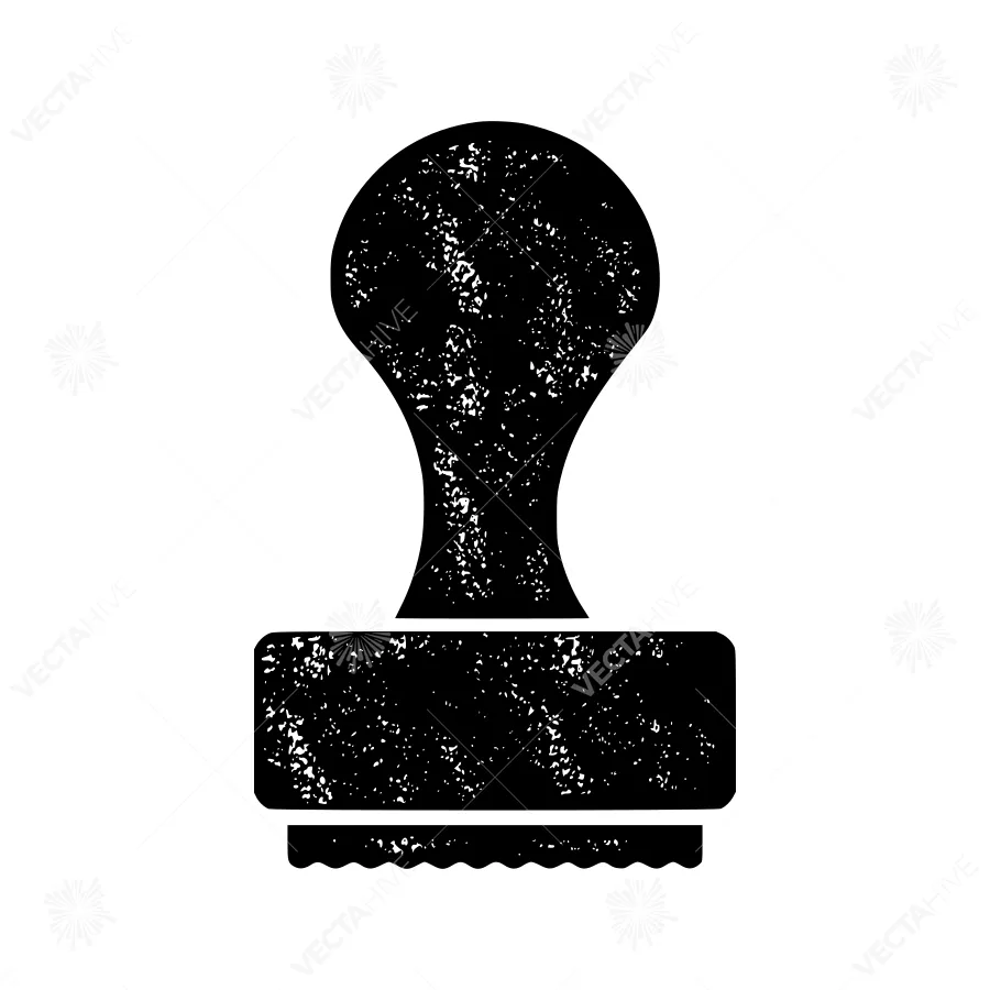Vintage Rubber Stamp Icon - Grunge Style
