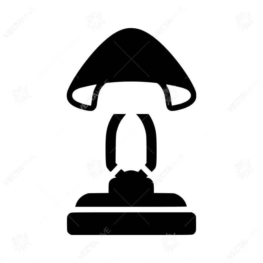 Simple Mushroom Icon - Black Silhouette