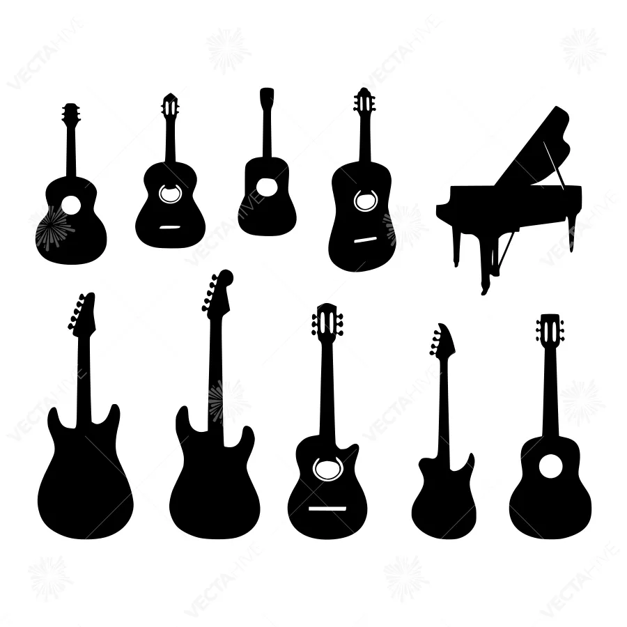 Silhouette Guitar & Piano Collection
