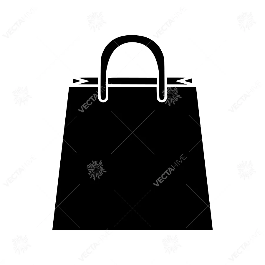 Shopping Bag Icon - Black Outline
