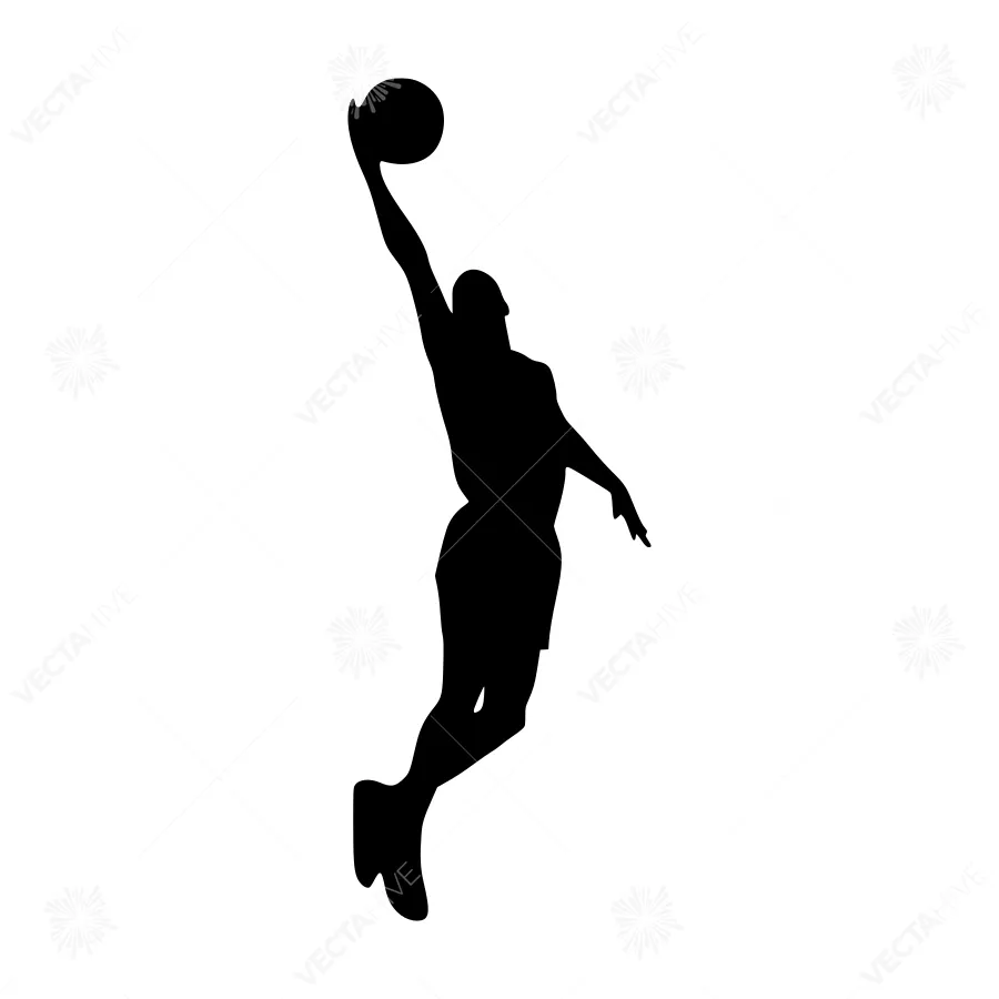 Basketball Player Silhouette - Dynamic Action Shot