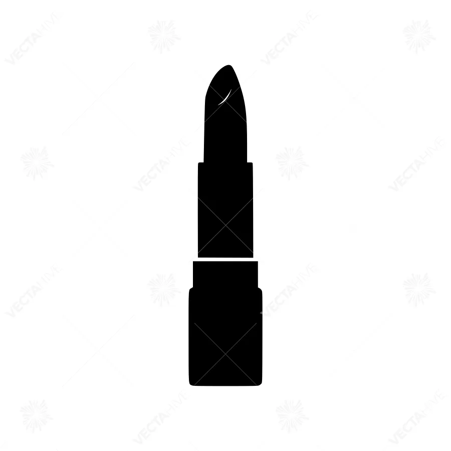 Black Lipstick Icon - Minimalist Beauty Illustration