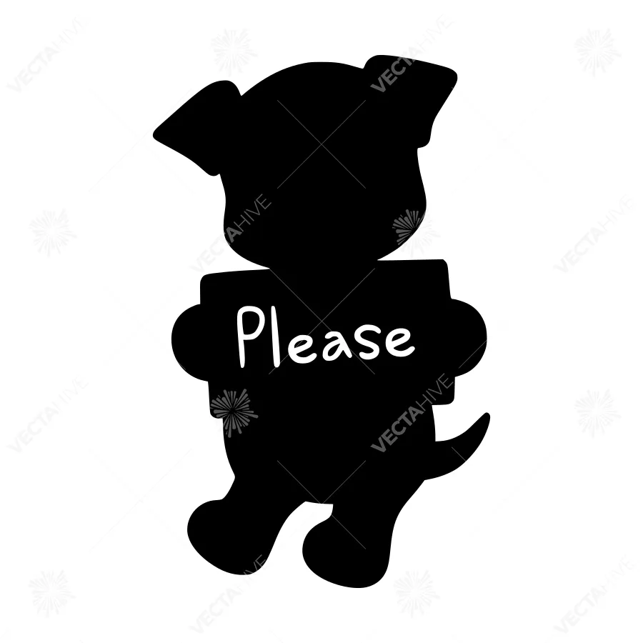 Cute Puppy Silhouette - Please Sign