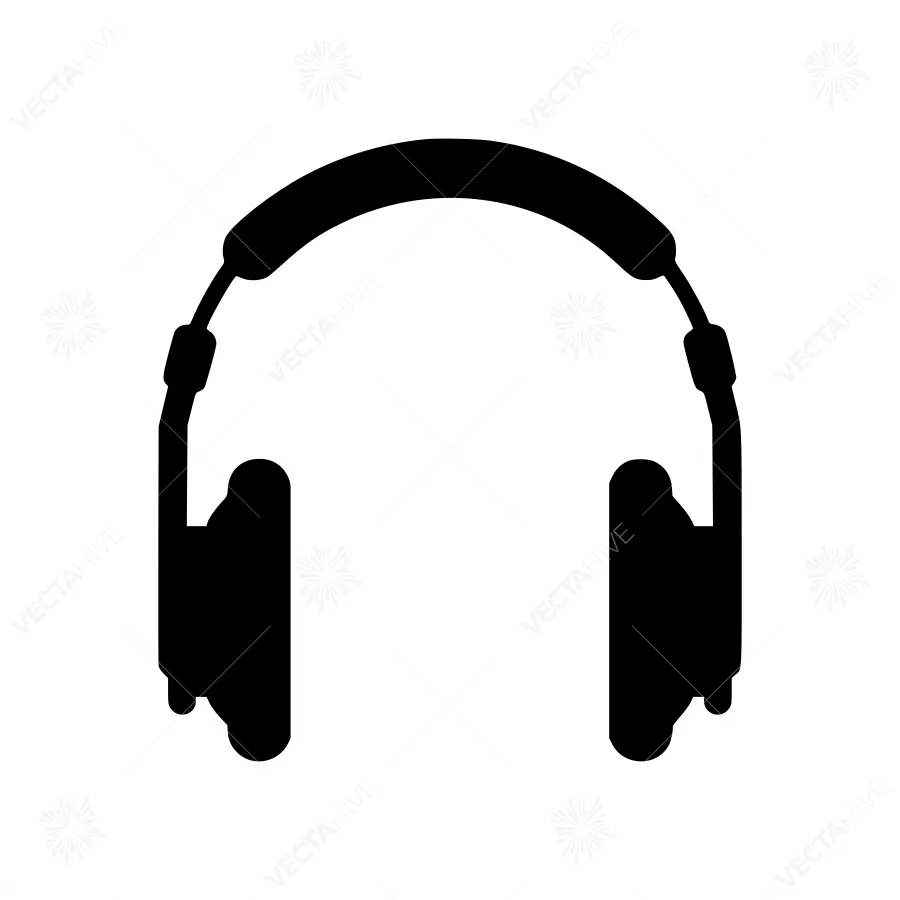 Silhouette Headphones Icon - Minimalist Design
