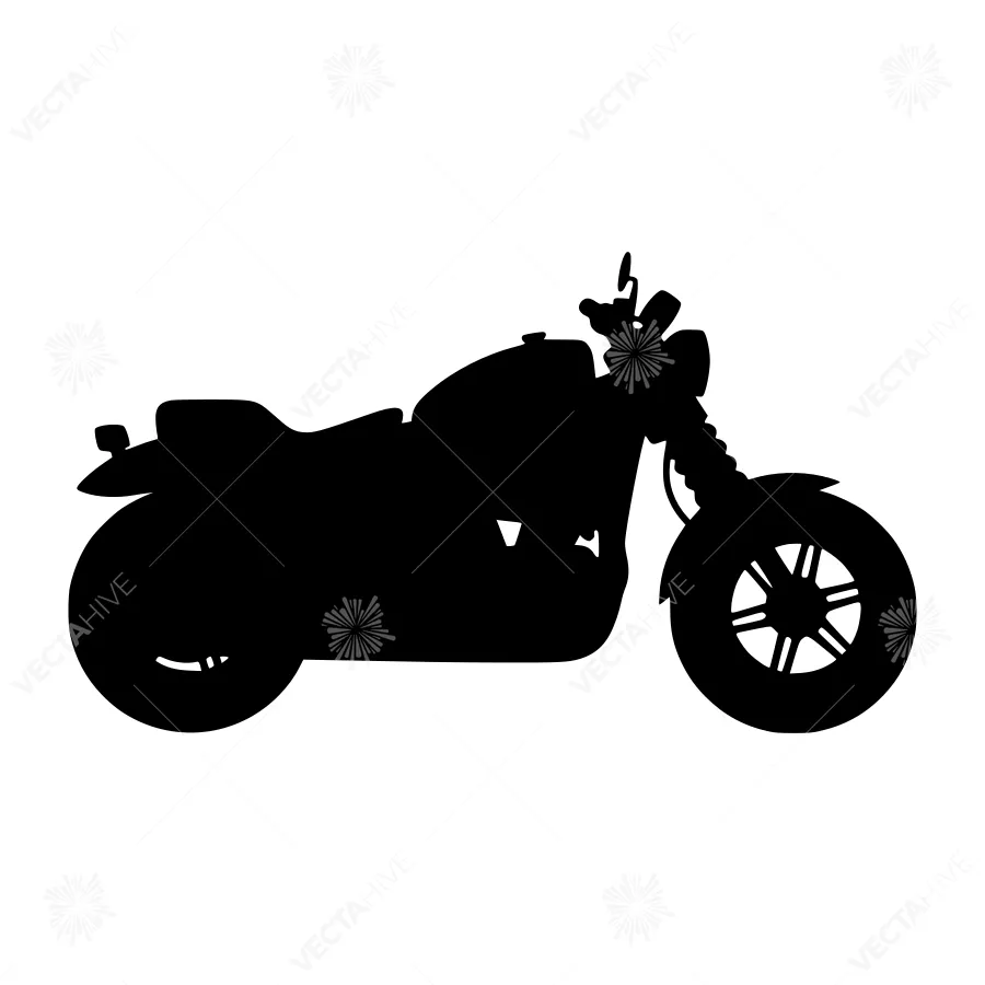 Black Motorcycle Silhouette Vector Illustration