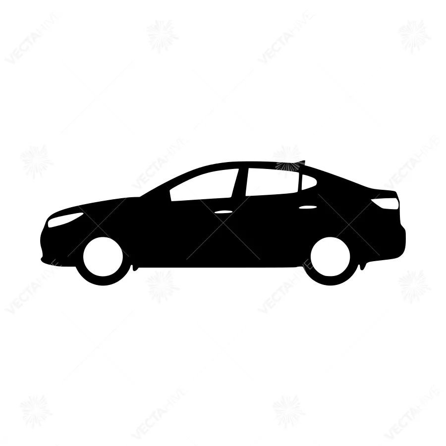 Black Car Silhouette Vector Icon