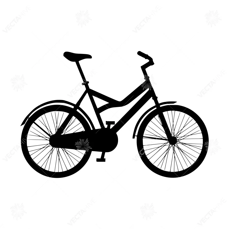 Silhouette Bicycle Icon - Minimalist Cycling Vector