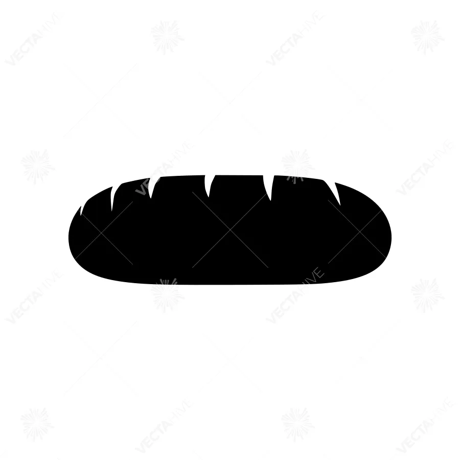 Bread Silhouette Icon - Minimalist Vector Design