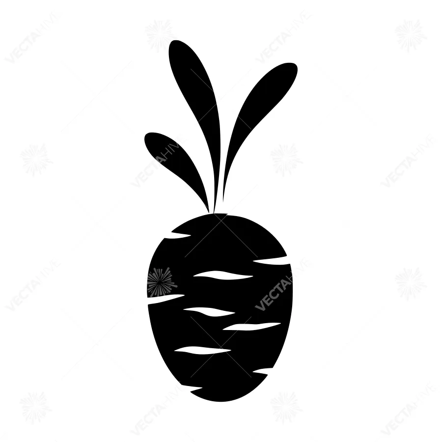 Black Carrot Icon - Minimalist Vegetable Vector