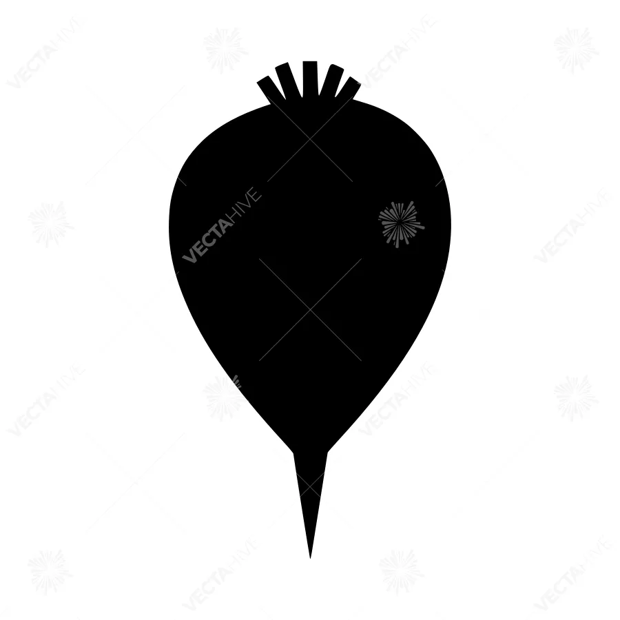 Black Carrot Silhouette Icon